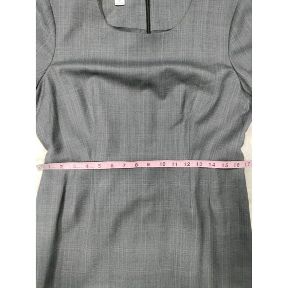 80's Pendleton 100% Wool Black & White Houndstooth Sheath Midi Dress 12 P - Picture 12 of 16